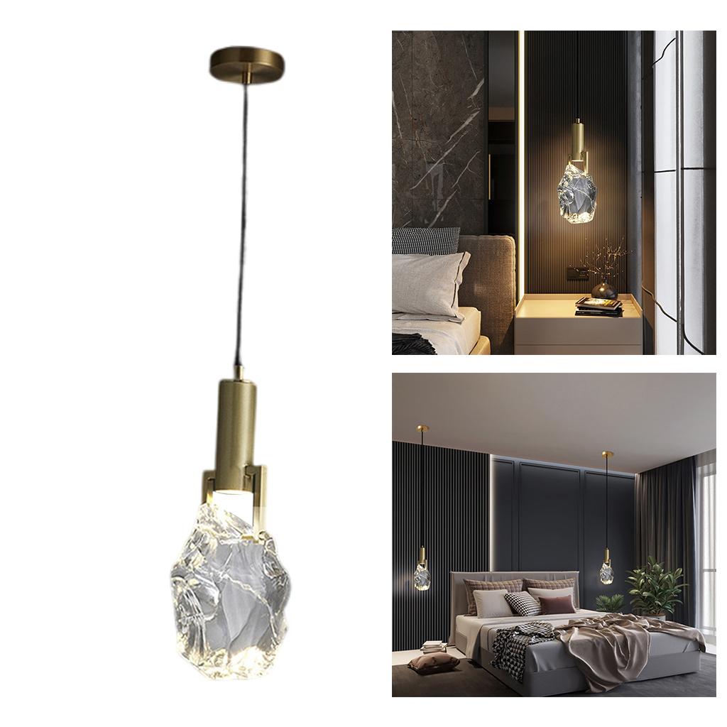 Ceiling Hanging Lamp Crystal Pendant Light for Foyer Bedroom White Light