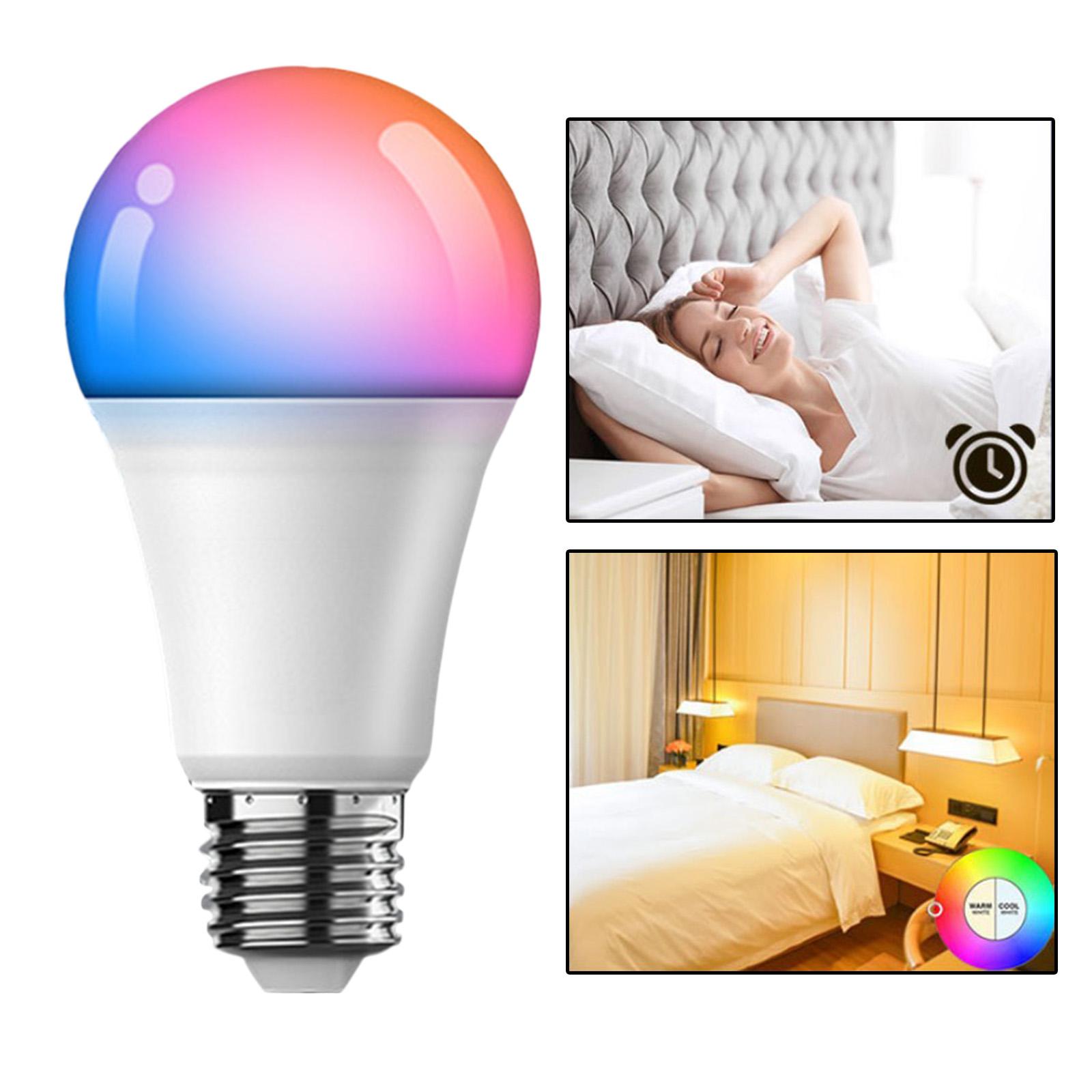 WiFi Smart LED Light Bulb RGBCW Dimmable Voice Control 9W App Control