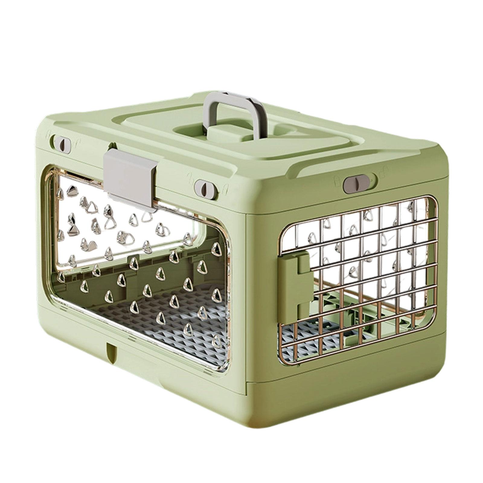 Collapsible Puppy Crate Foldable Cat Travel Cage for Small Dogs Kitten Bunny Green