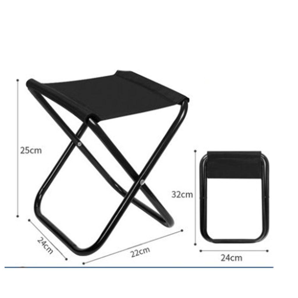 Folding Step Stool Foldable Portable for Camping Fishing Black