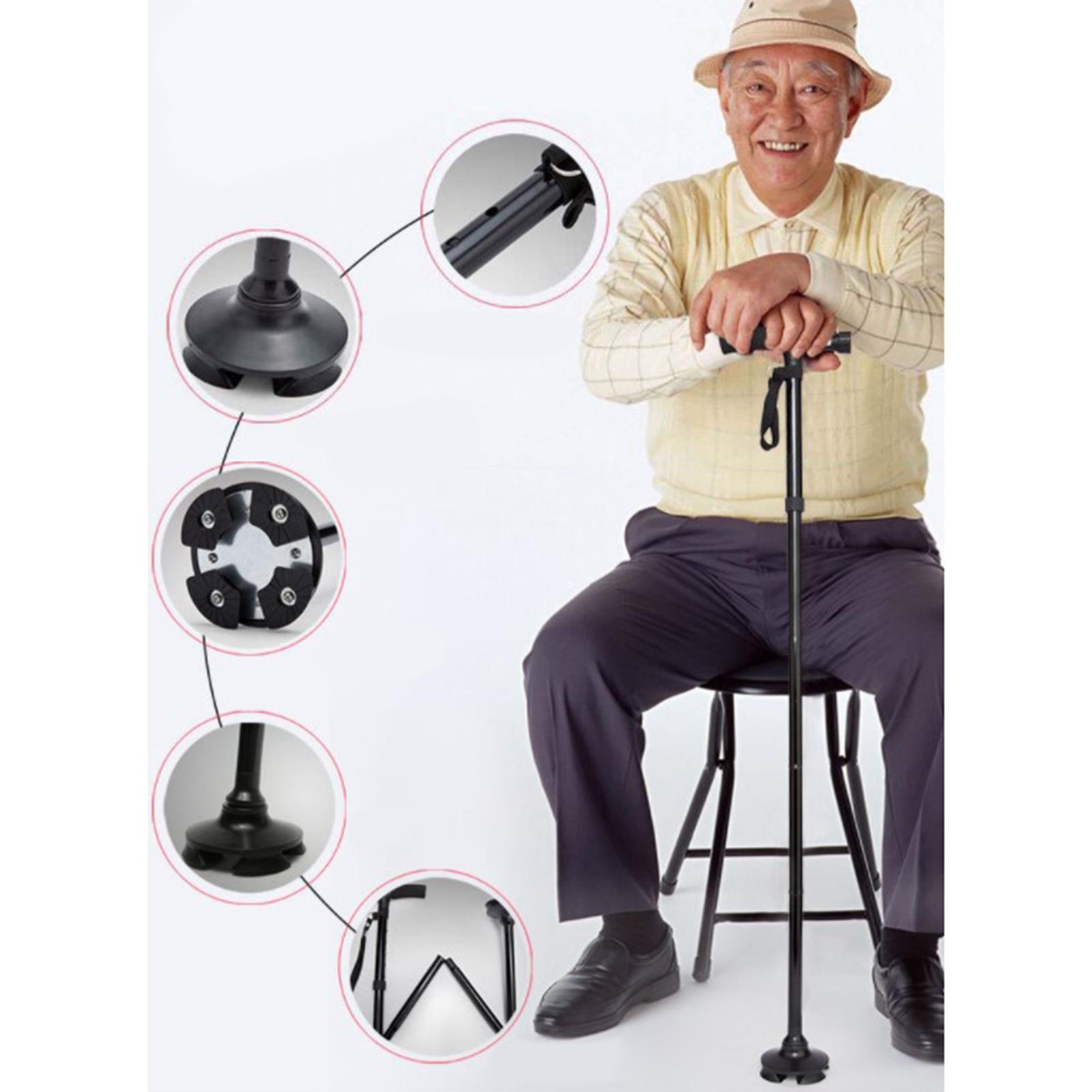 Folding Aluminum Walking Stick with Light Travel Foldable Cane Adjustable