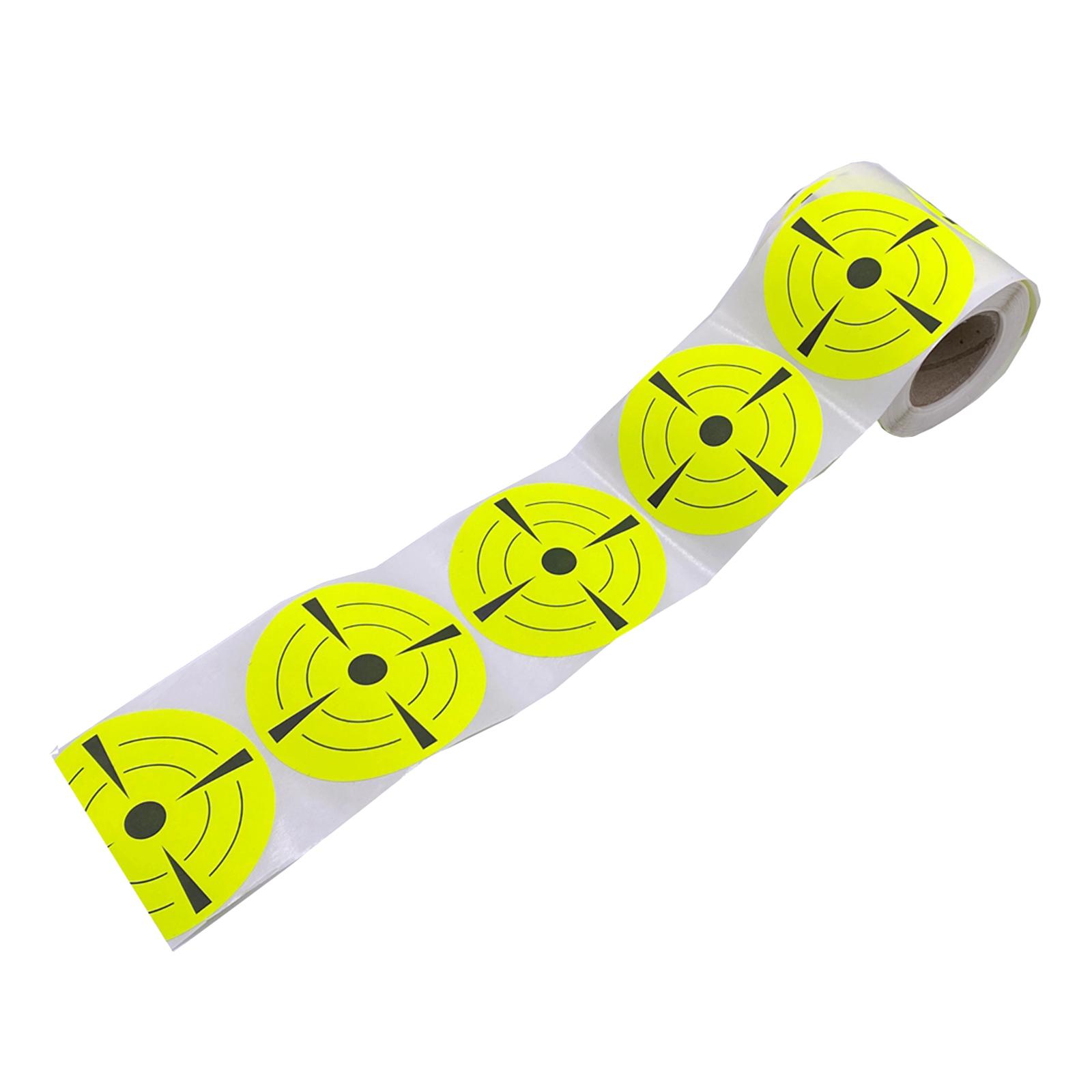 200/Roll Round Florescent Targets Stickers 3In for Hunting Yellow