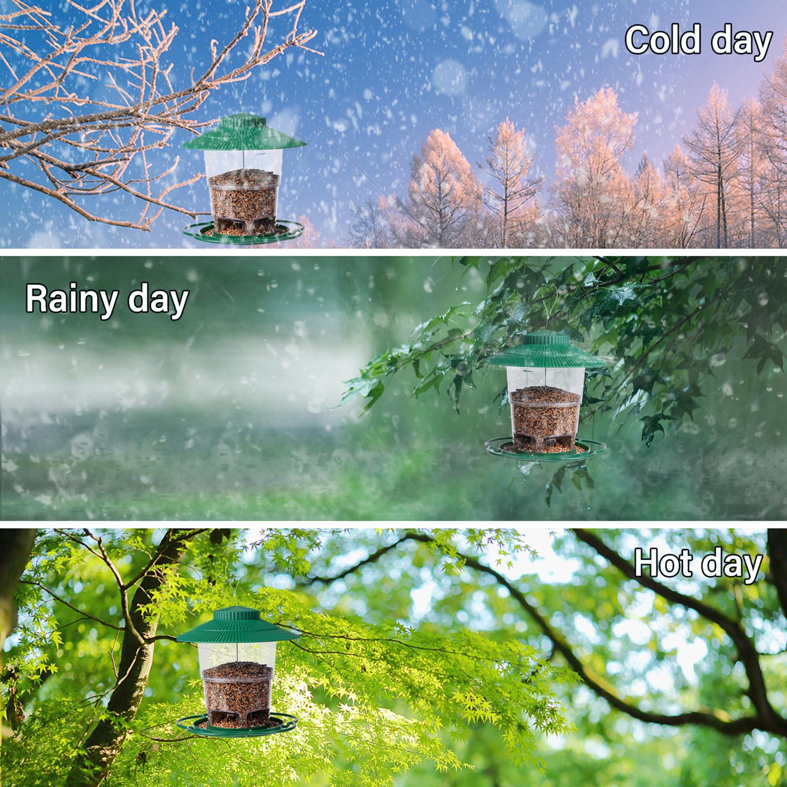 Outside Retractable Wild Bird Feeder Squirrel Proof Porch Patio Green