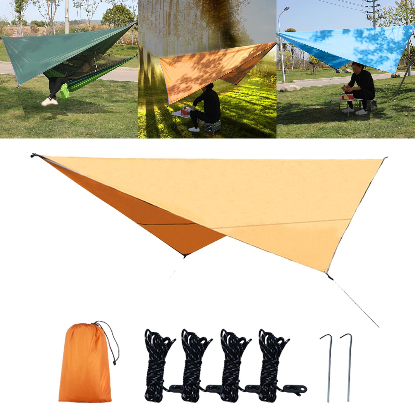 Camping Tent Tarp Sun Shelter Rain Fly Picnic Mat Hammock Windproof Hanging