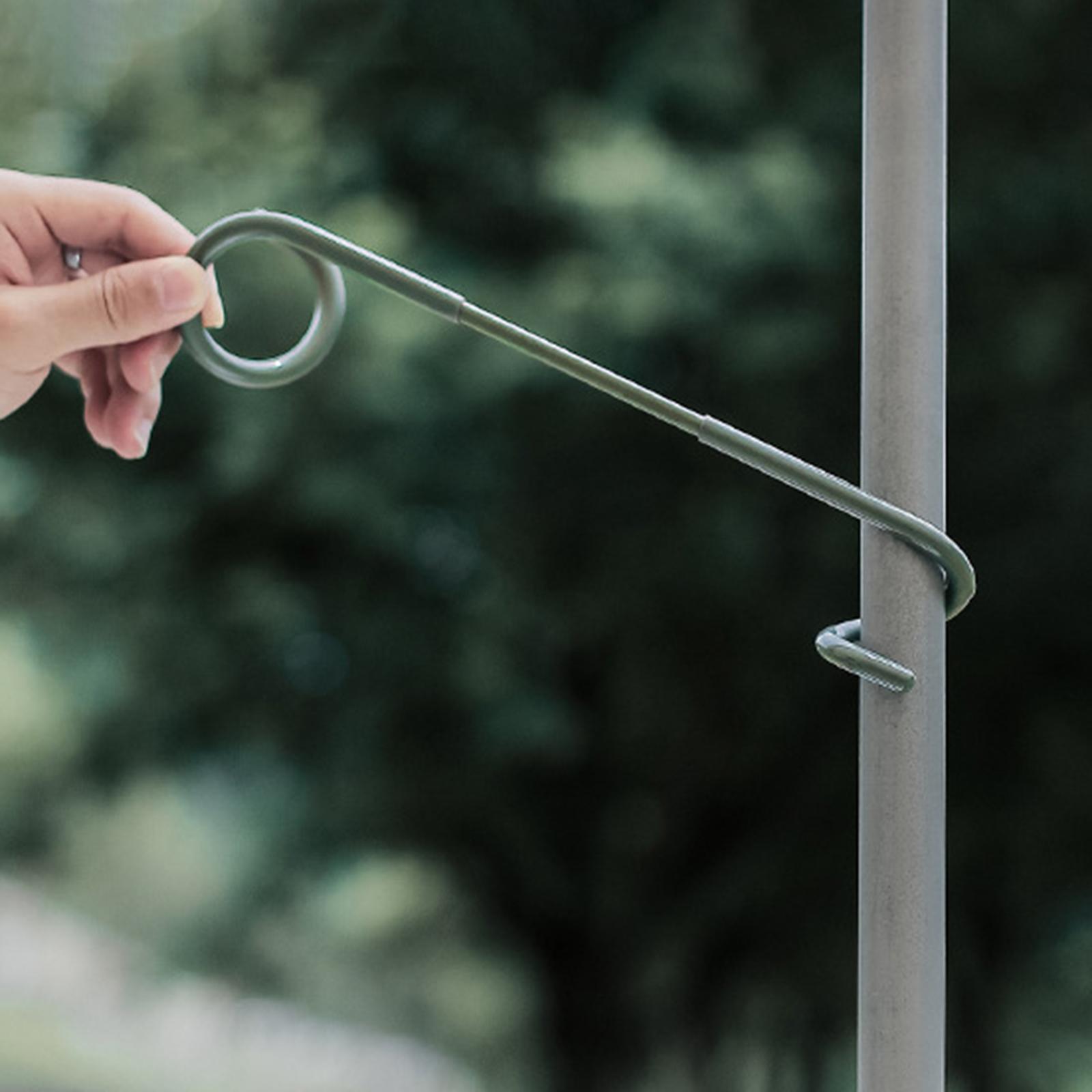 Tent Pole Post Hook Hanging Lantern Lamp Hanger Easily Install Khaki