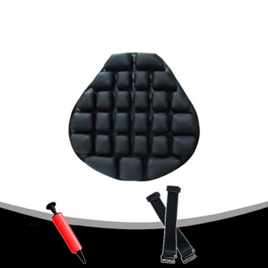 Inflatable Air Pad Anti-slip Motorcycle Cool Seat Cushion Mattress Black