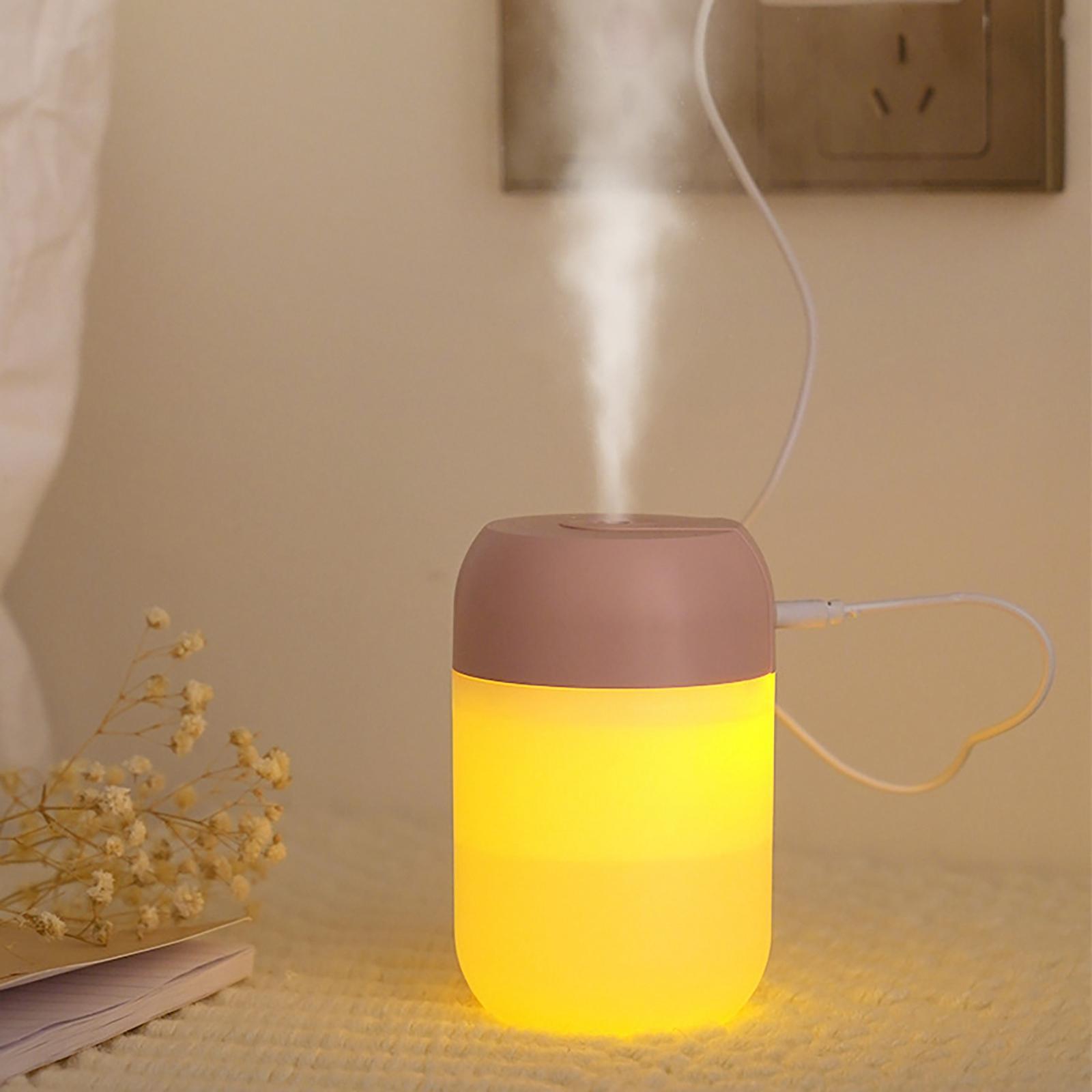 USB Air Humidifier Night Light Silent Aroma Diffuser 300ml Car Auto-Off