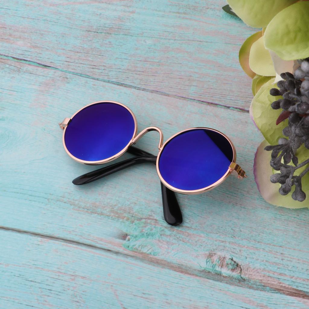 BJD Doll Eyeglasses Golden Frame Blue
