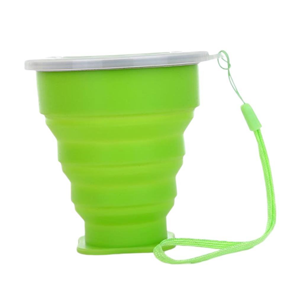 Foldable Silicone Travel Coffee Tea Mug Outdoor Camping Drink Cup Green