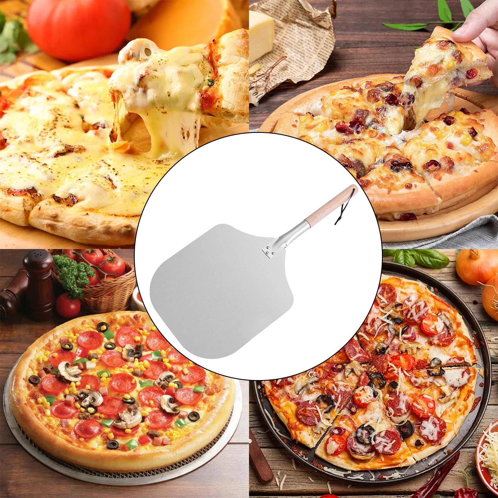 Aluminum Pizza Paddle with Wooden Handle Convenient for Kitchen Style A