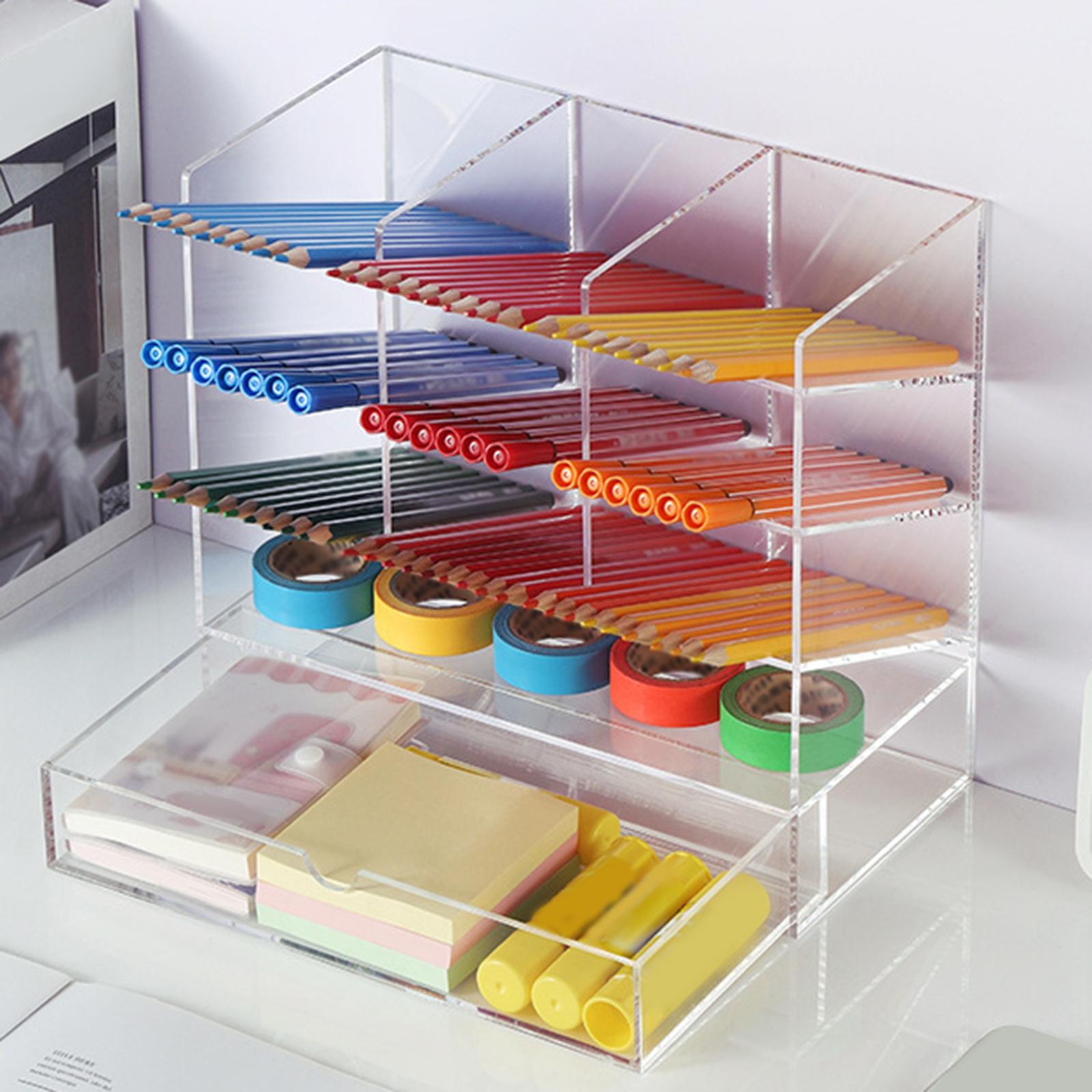 Makeup Brush Stand Clear Pen Stand for Bathroom Drawer Lipstick