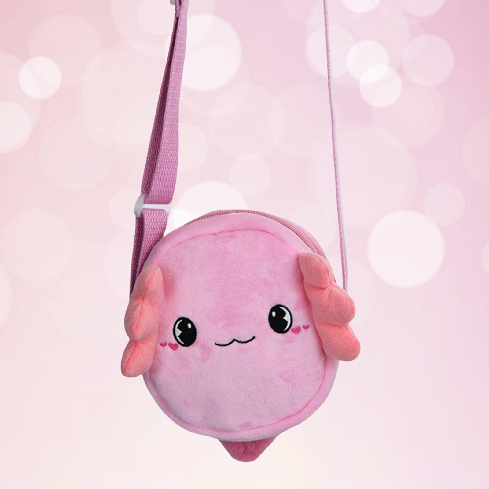 Cartoon Crossbody Bag Ladies Soft Crossbody Purse Cute Children Shoulder Bag Pink