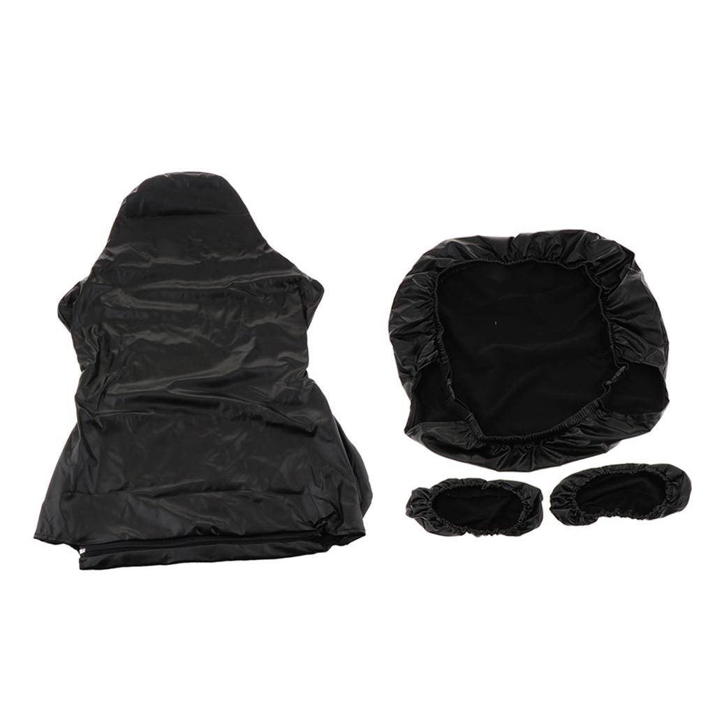 Computer Stretch Swivel Gaming Chair Slipcover Cover  Black PU