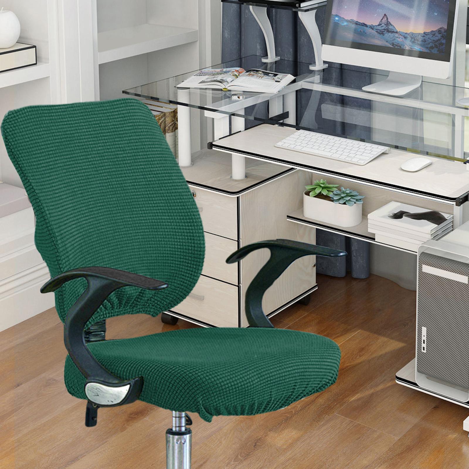 Jacquard Office Chair Covers Computer Armchair Slipcover Green Set