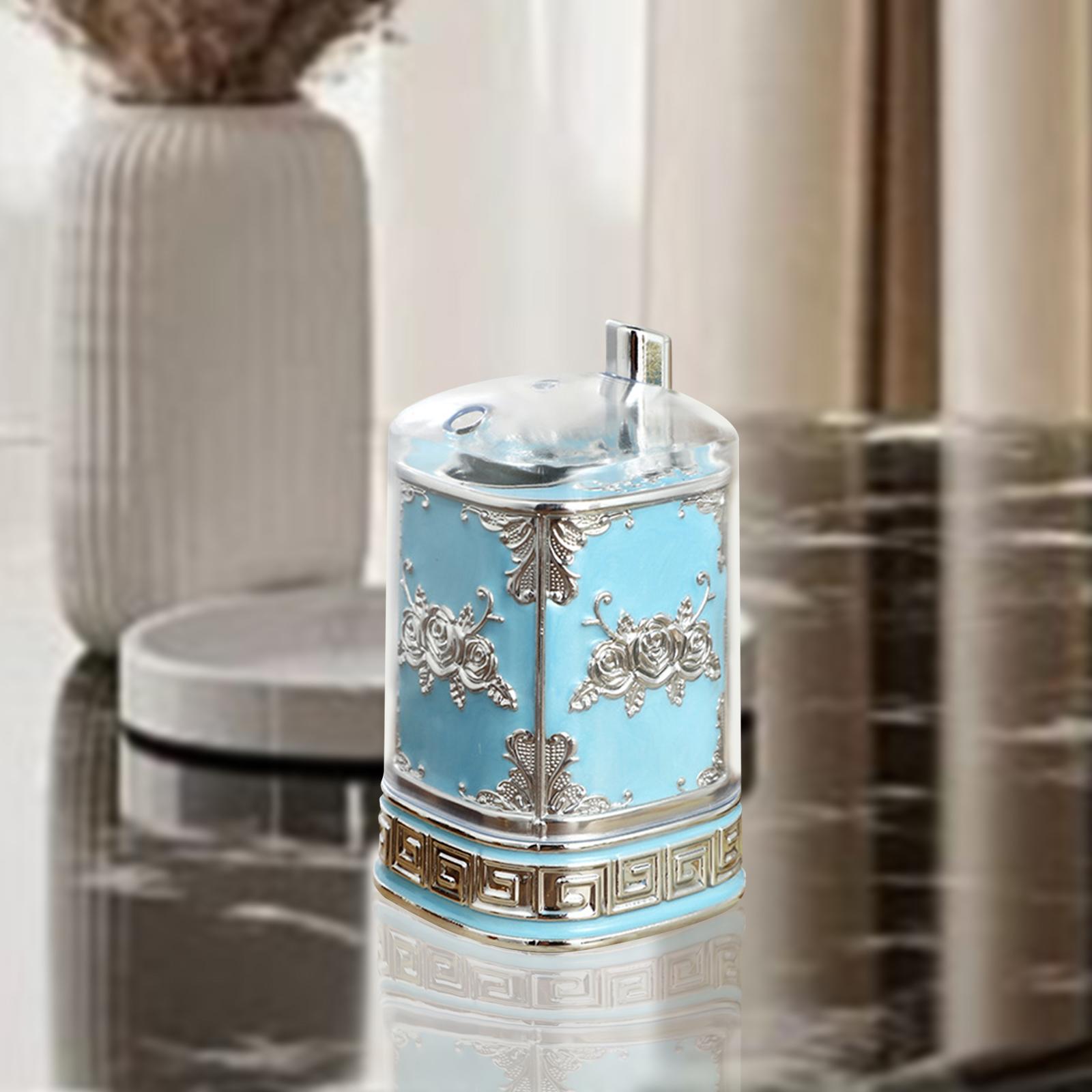 Toothpick Box Decorative Toothpick Case for Restaurant Apartment Dining Room Silver Blue