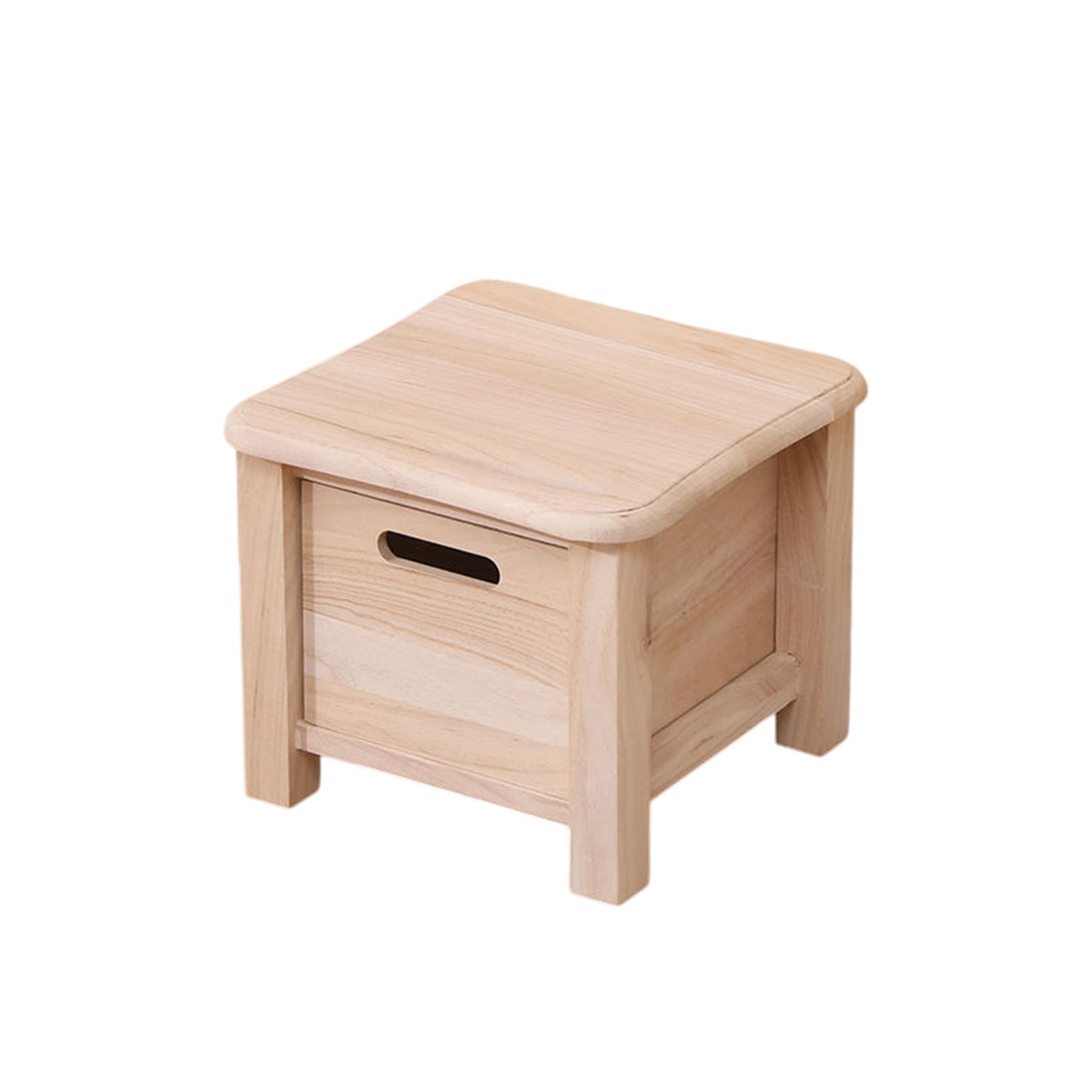 Wooden Foot Stool with Drawer 30cmx30cmx25cm