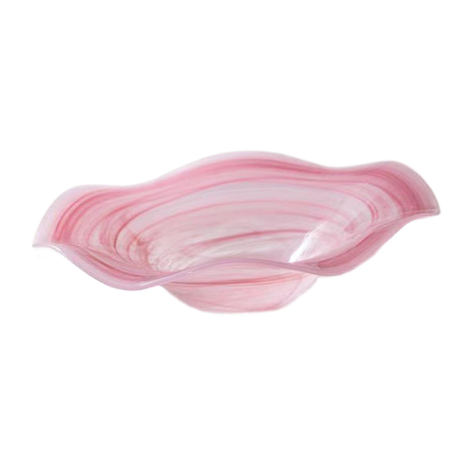 Glass Fruit Serving Tray Pink