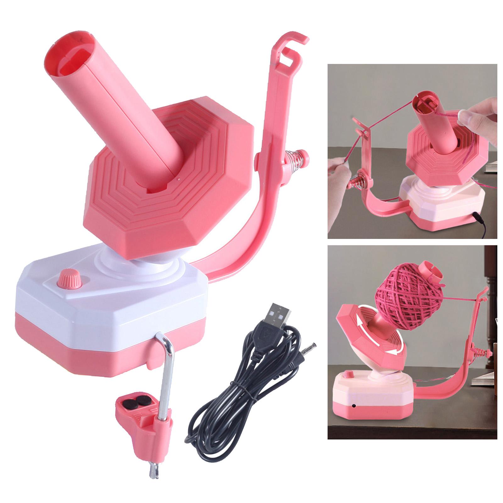 Automatic Yarn Winder DIY Crafts for Crocheters Knitters Knitting Enthusiast Pink