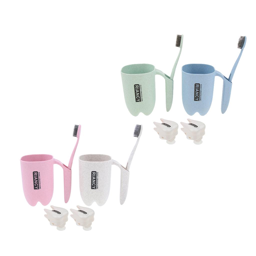 Wheat Fiber Traveling Wash and Rinse Bathroom accessories Pink and White