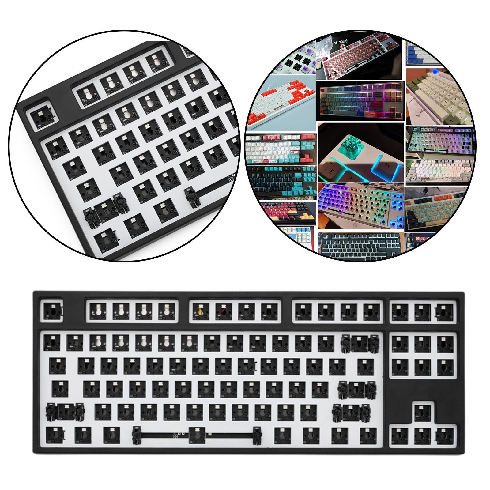 87Key Mechanical Keyboard Kit Hot Swappable Light Effect Black