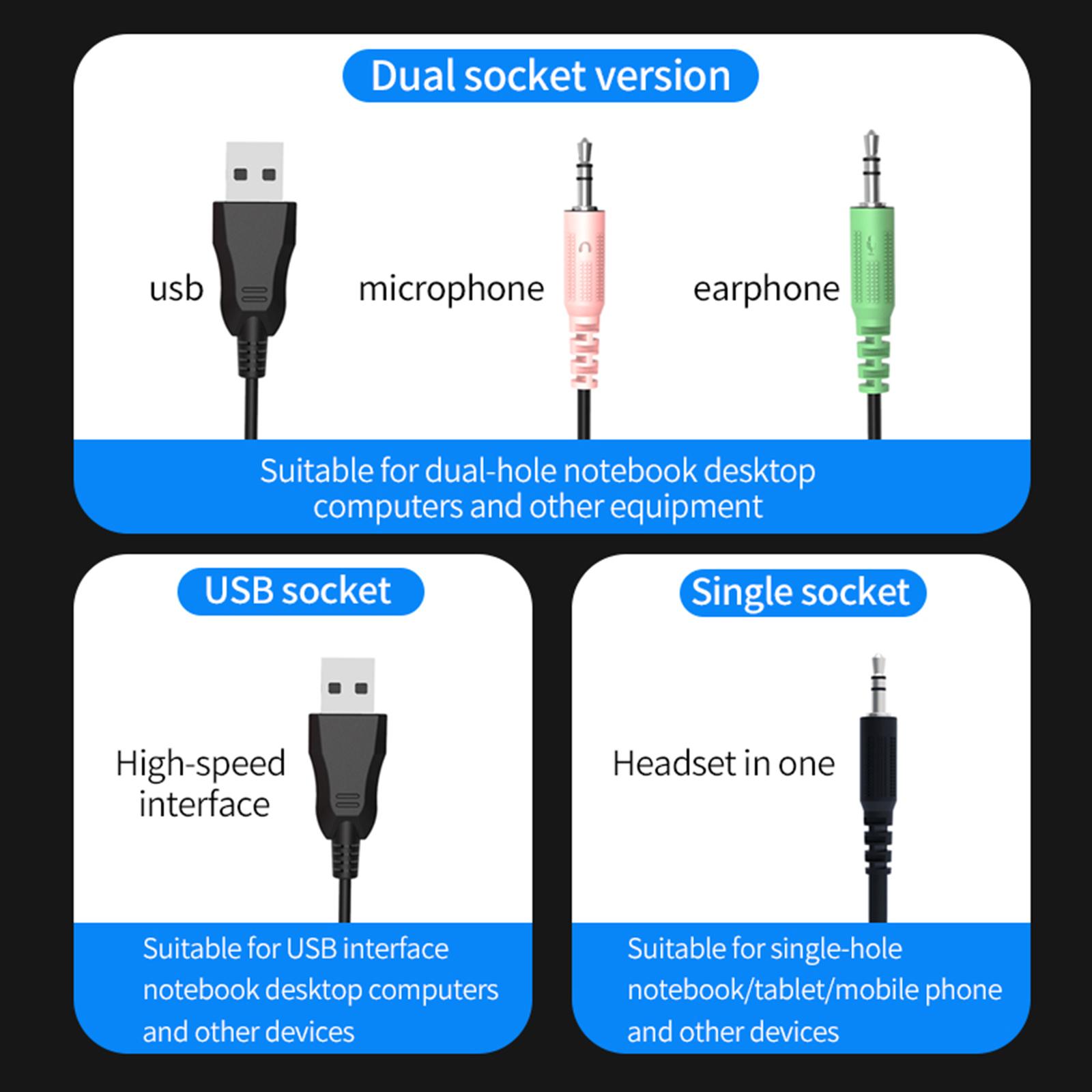 On-Ear 3.5mm Stereo Headsets Earphone with Microphone AUX No Light
