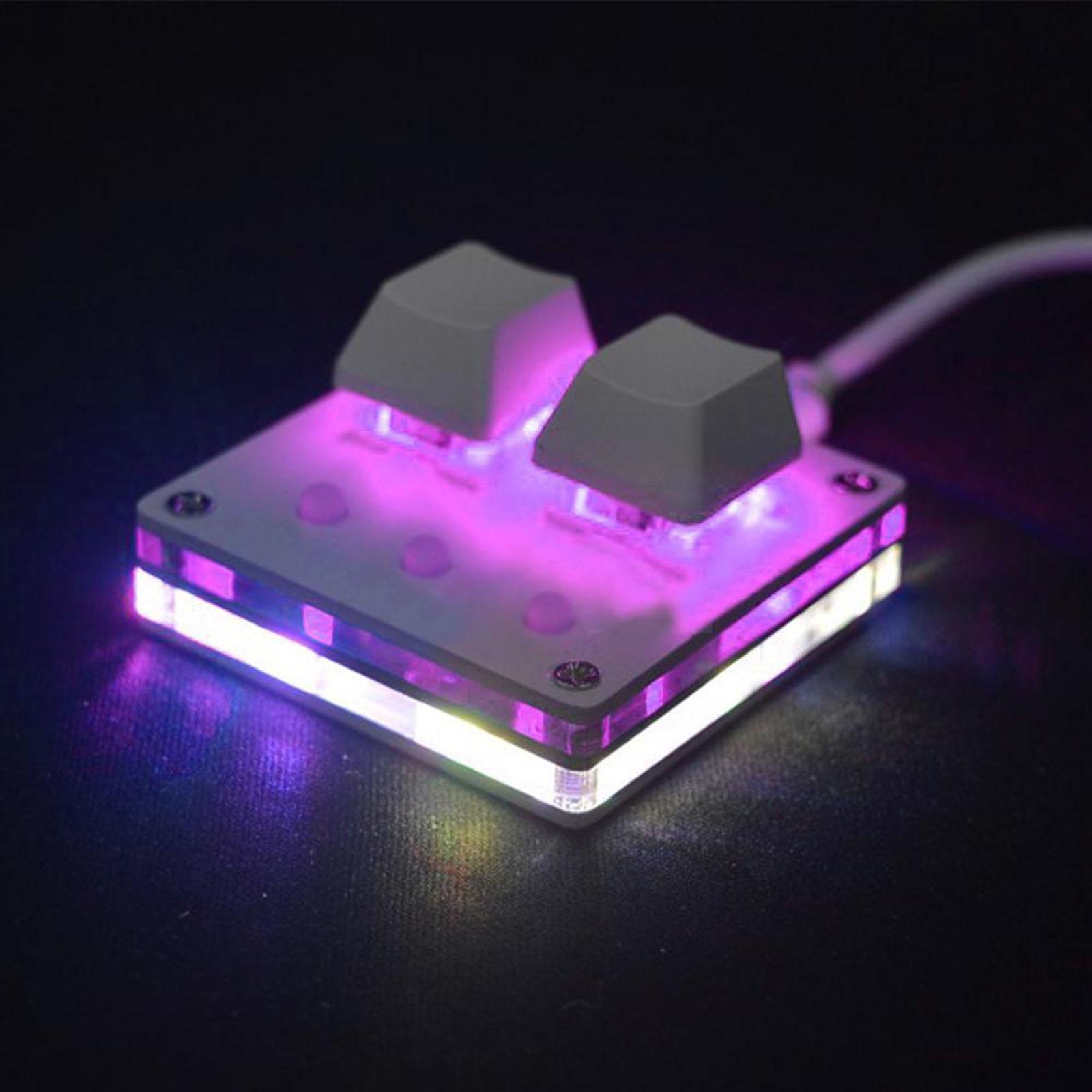 Mini 2-Key Keyboard RGB Programmable Mechanical Gaming PC Keypad Red Switch