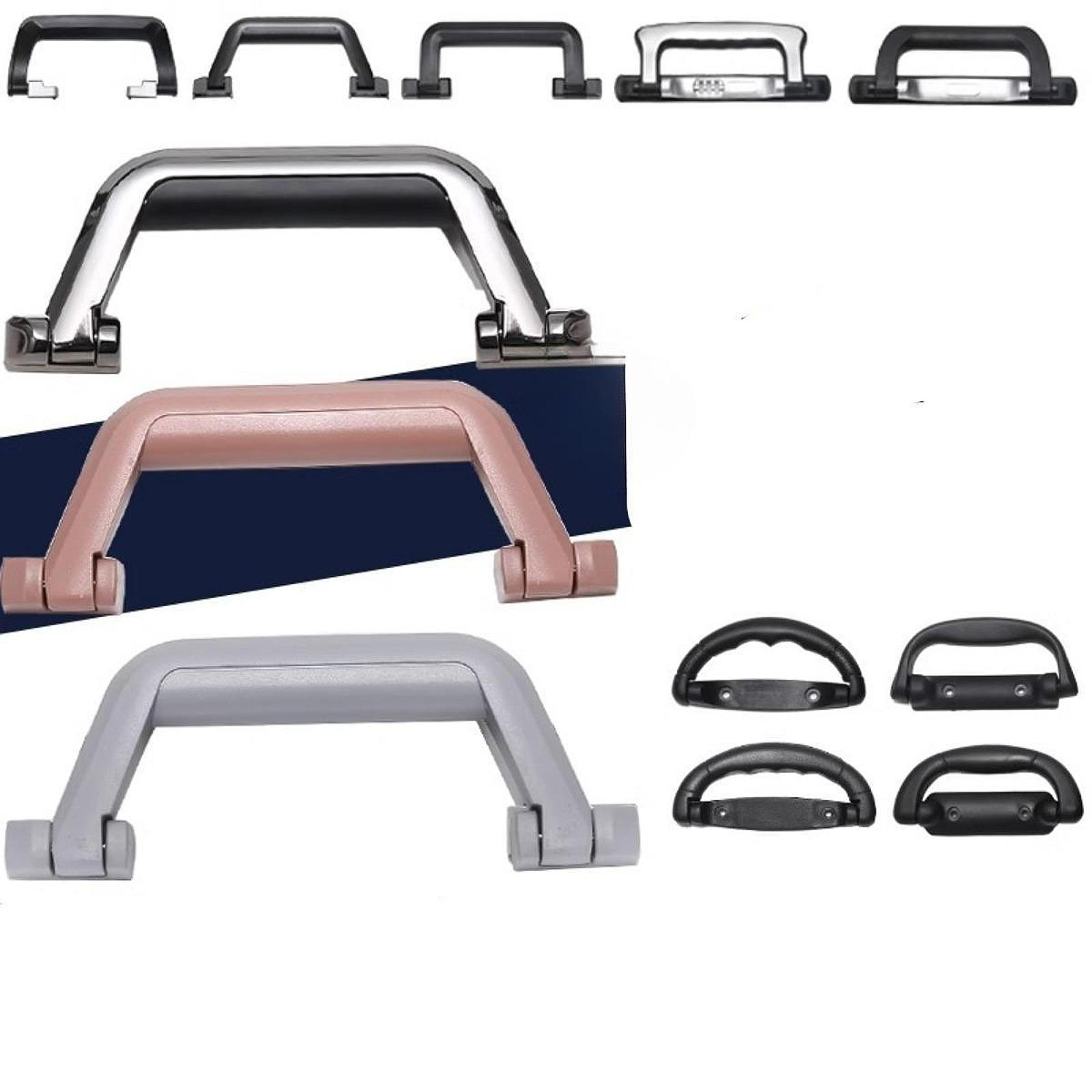 Suitcase Pull Handle with Screws and Screwdriver Sturdy Trolley Case Handles Black