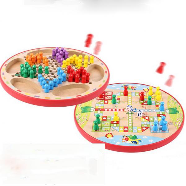 Wood Chinese Checkers Jump Game tiaoqi Game Children educational chess toys