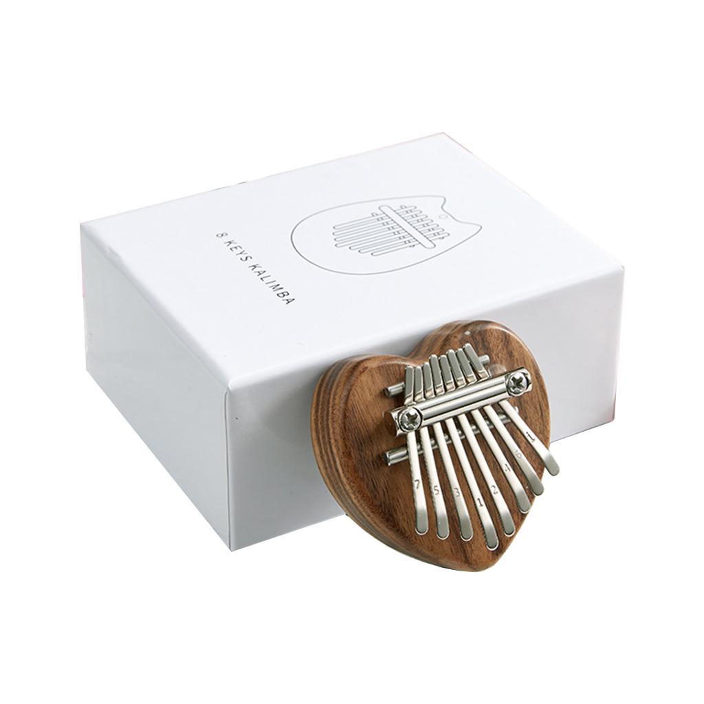 8 Keys Mini Kalimba Portable Thumb Piano Wood-Heart shape