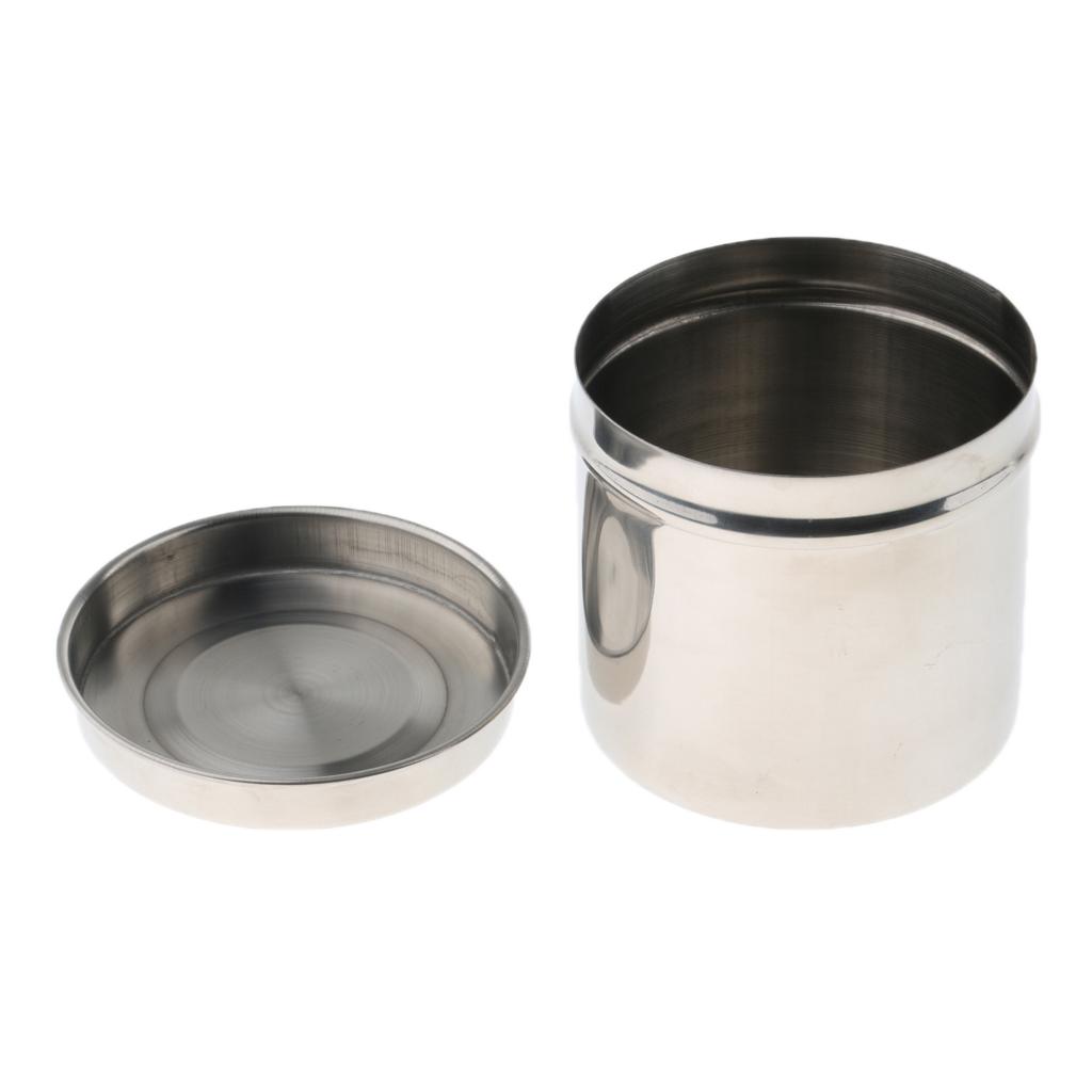 Stainless Steel Ointment Jar Sponge Cotton Dressing Container w/ Lid 8cm