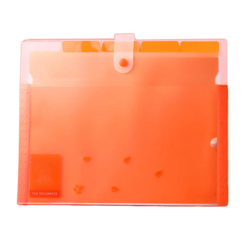 Expanding File Folder Accordion Document Filing Organizer Bag Orange