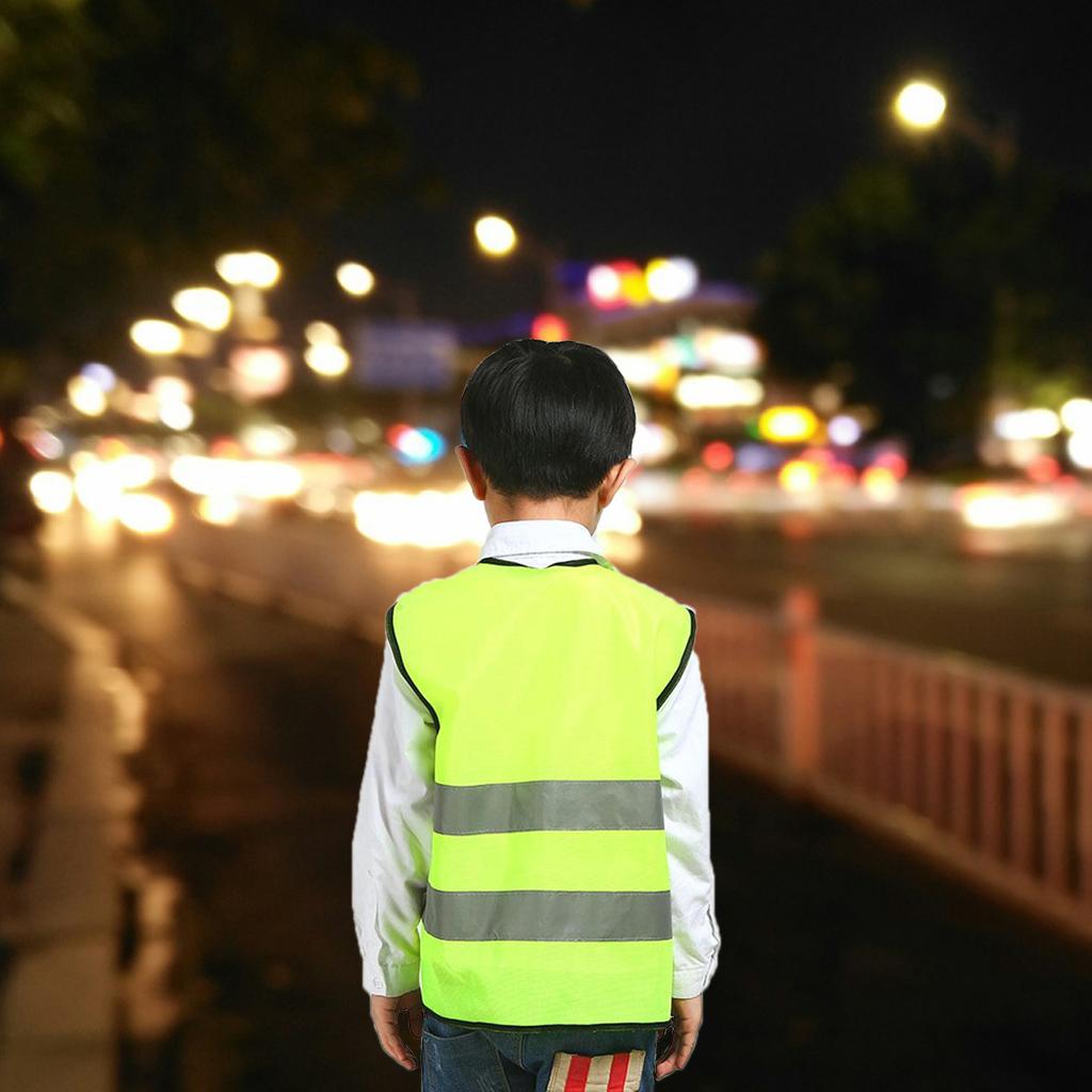 KIDS HIGH VISIBILITY HI VIZ VEST YELLOW GREEN REFLECTIVE SAFETY VEST