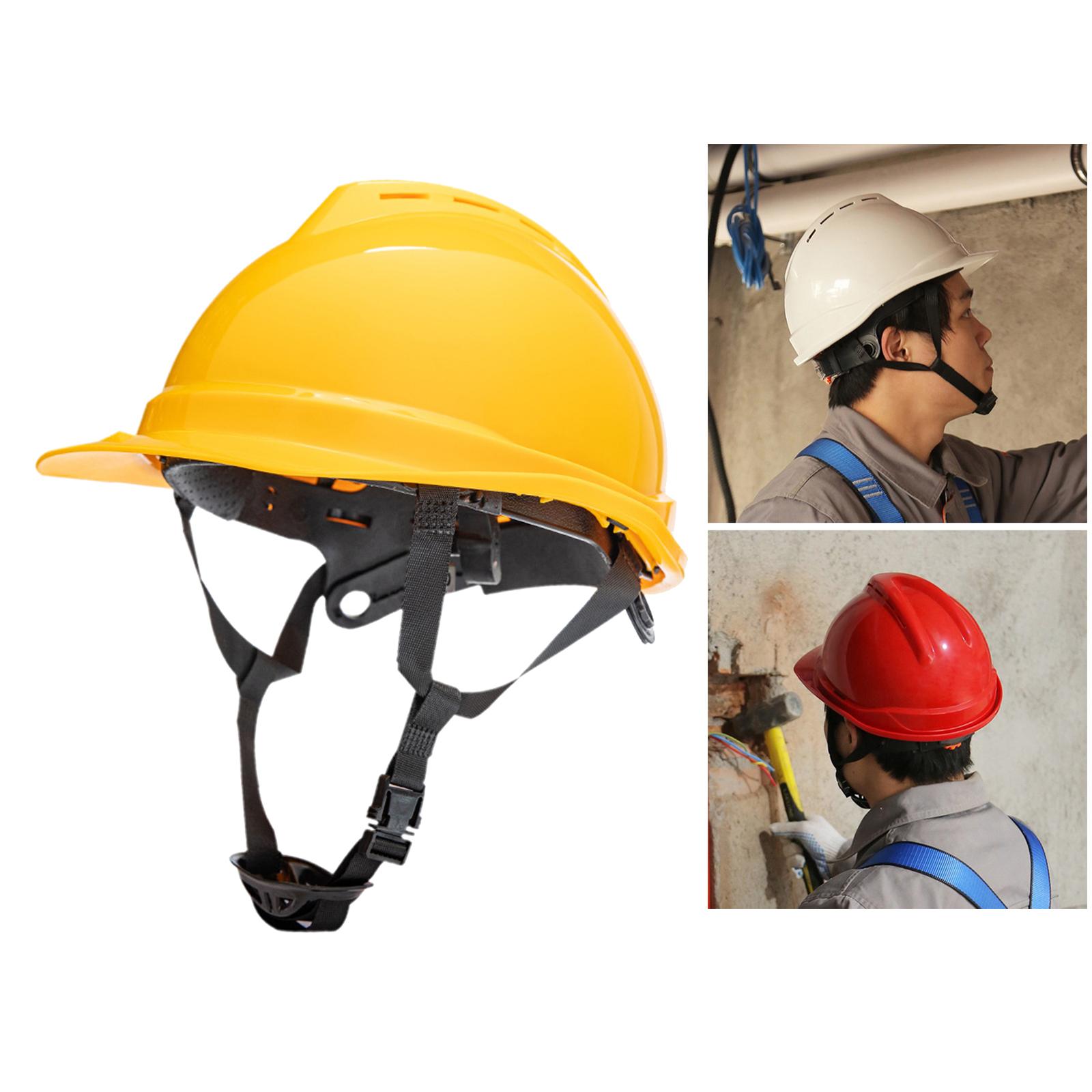 Safety Helmet Hat Construction Builder Adjustable Hard Hat Lightweight Yellow