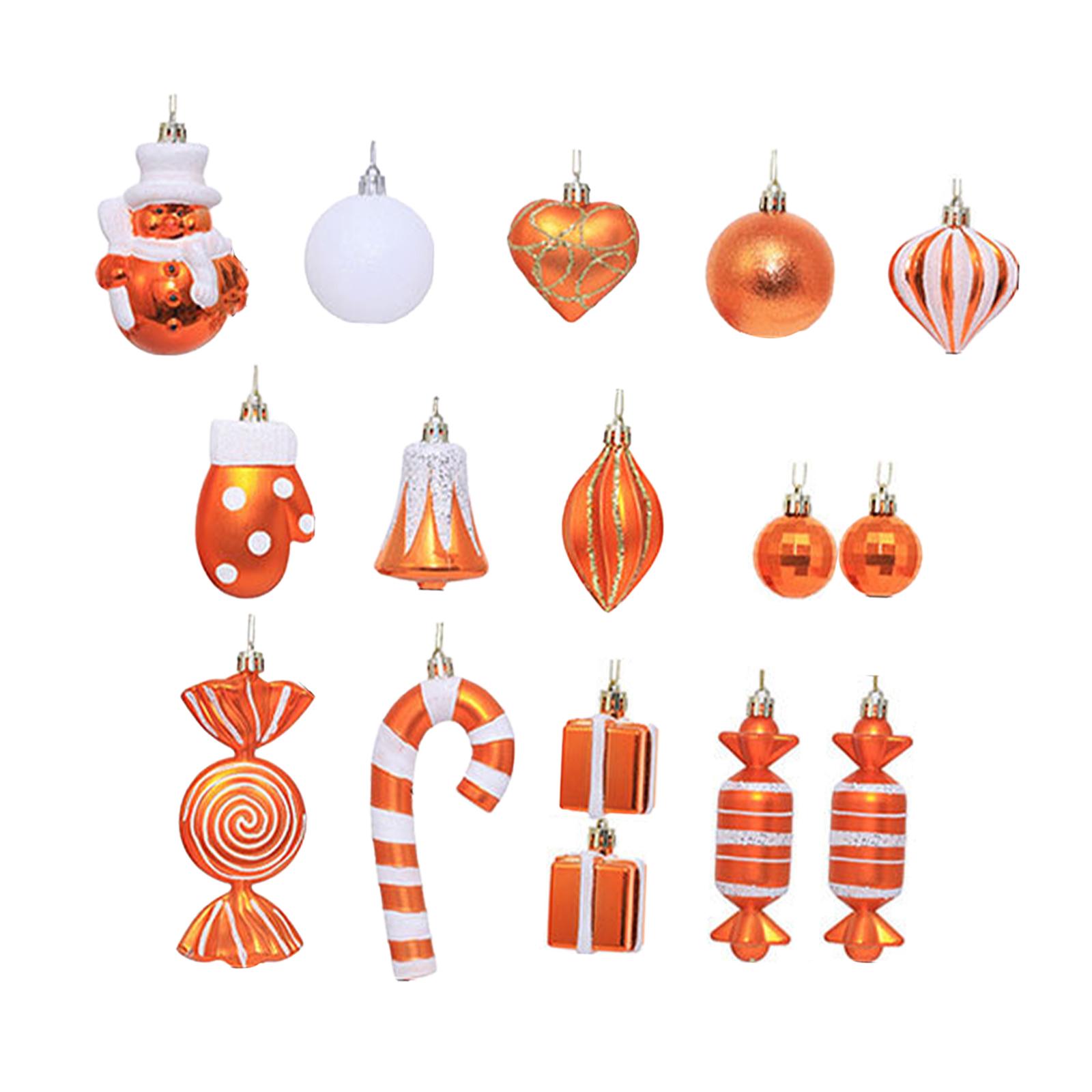 16Pcs Xmas Decorative Baubles Wonderland Shatterproof Orange Christmas Balls