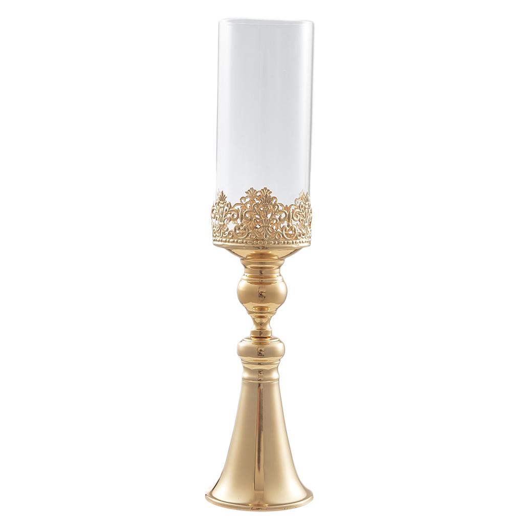 Luxury European Style Candle Holder Stand Candelabrum with Glass Cup M