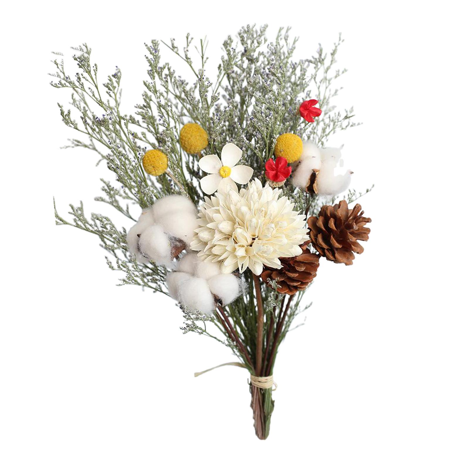 Dried Flowers Floral Crafts for Home Wedding Party White