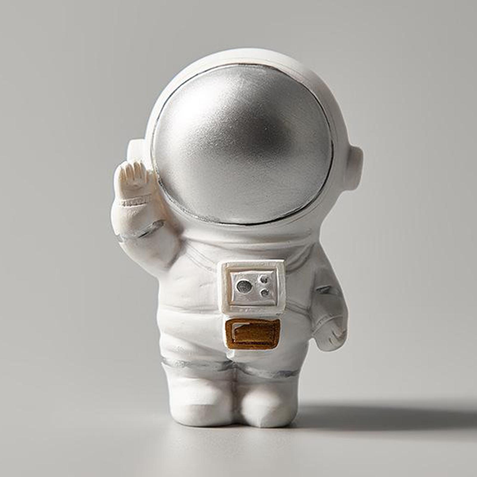 Astronaut Statue Figurine Sculpture Desktop Home Decor Waving