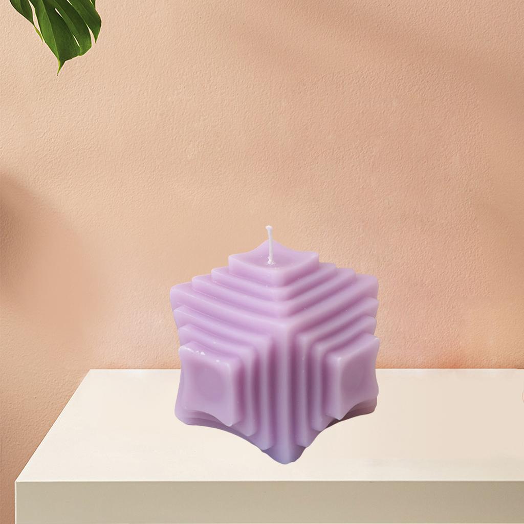 Geometric Candle Soy Wax Candle Home Decor Candle Purple