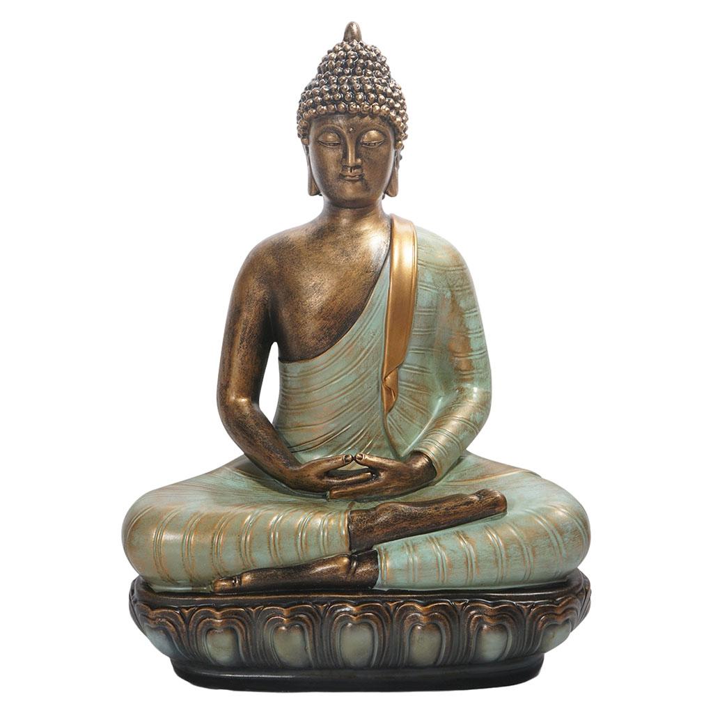 Zen Buddha Statue Bronze Finish