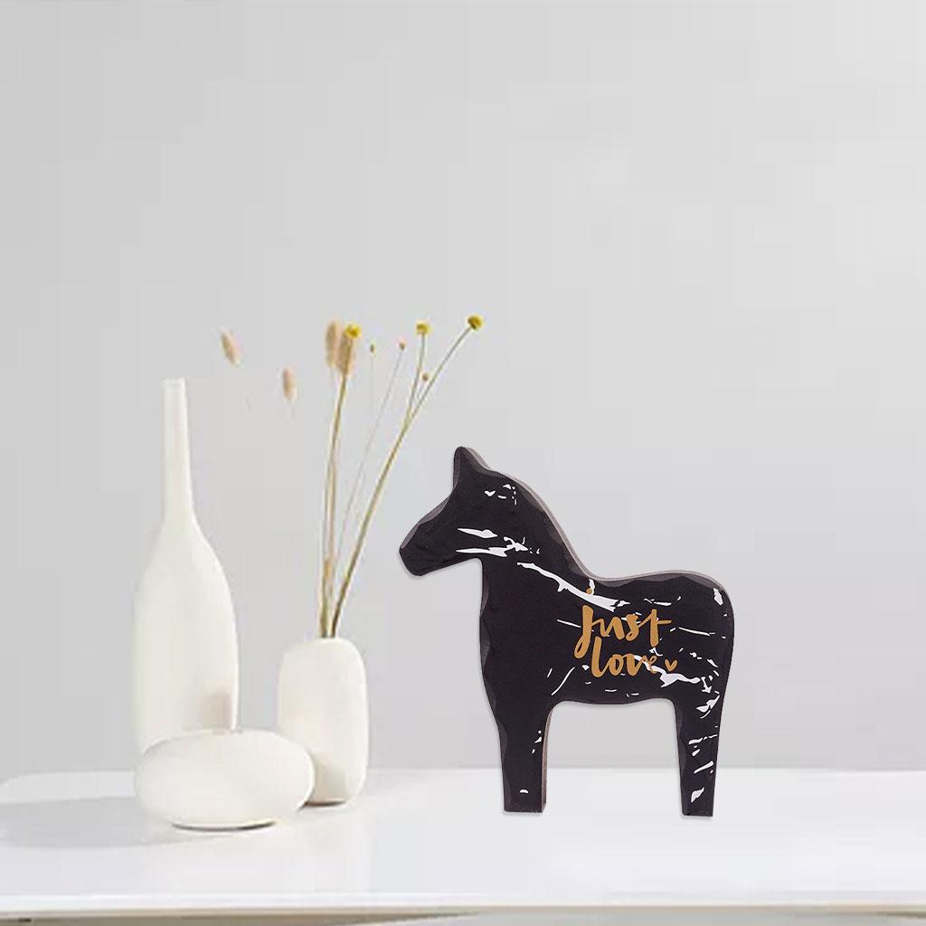 Modern Horse Statue Sculpture Ornaments Animals Home Bookshelf small black