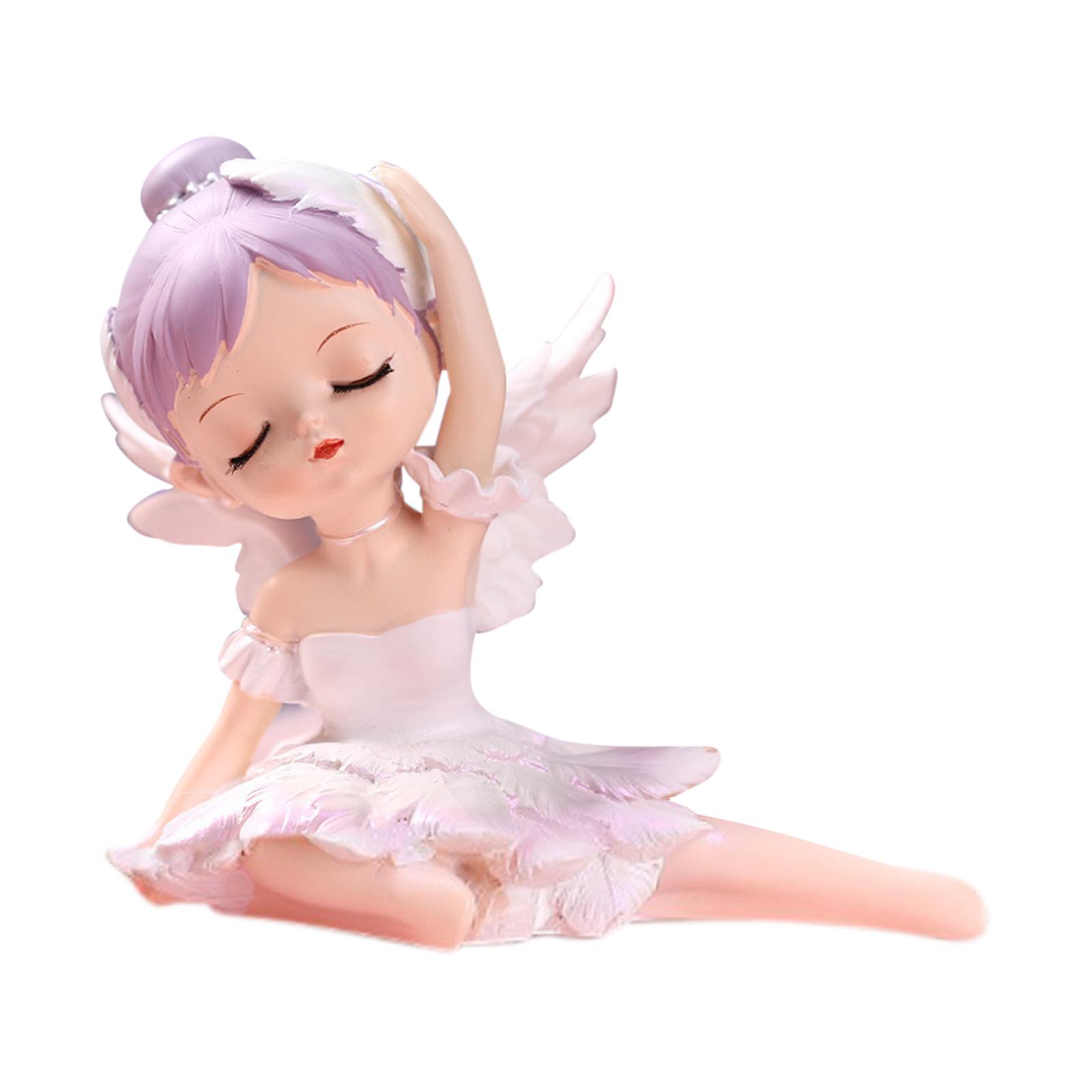 Ballet Ballerina Girl Cake Topper Figurine Miniature Dance Garden Sitting A