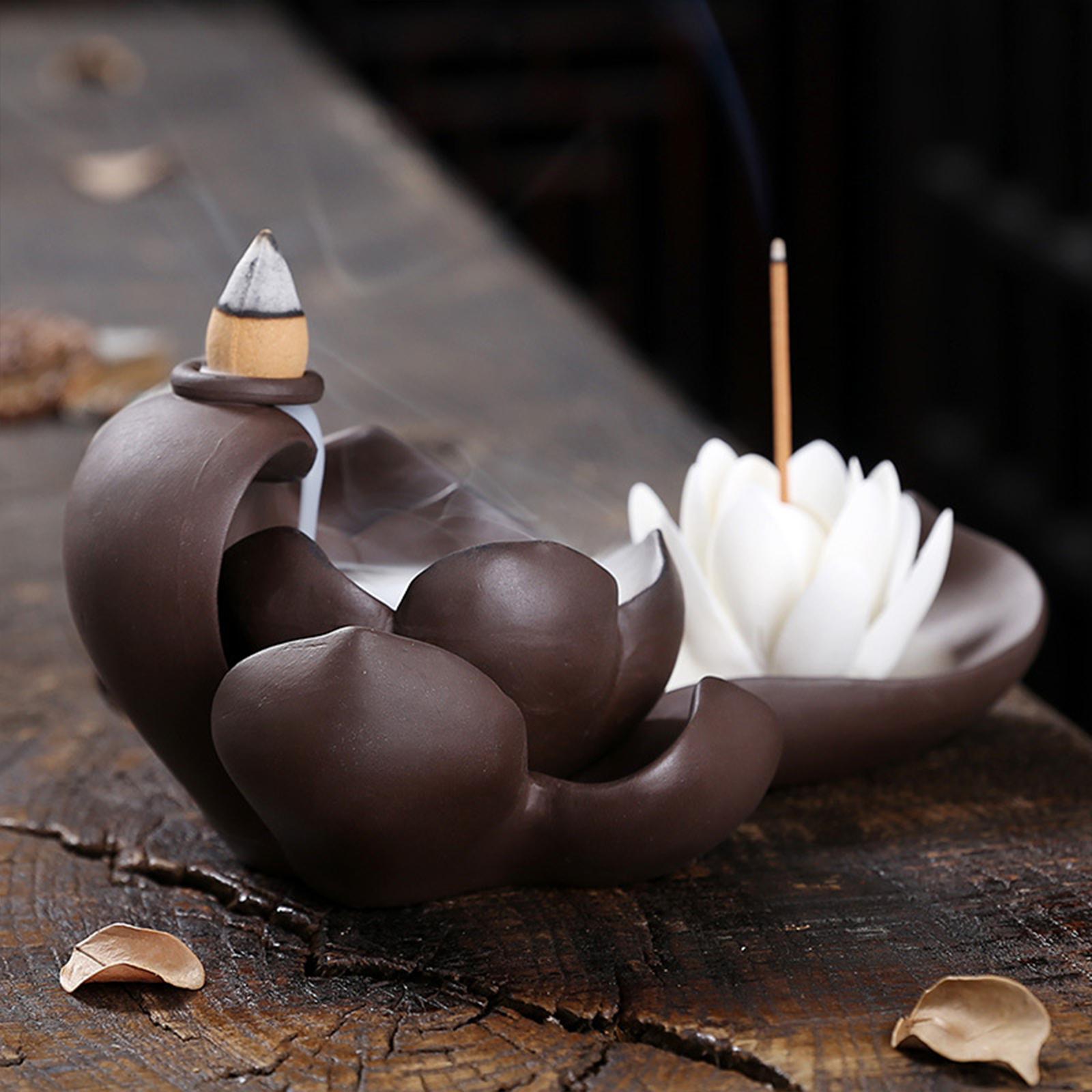 Backflow Incense Burner Lotus Ornaments Zen Aromatherapy Home Decor