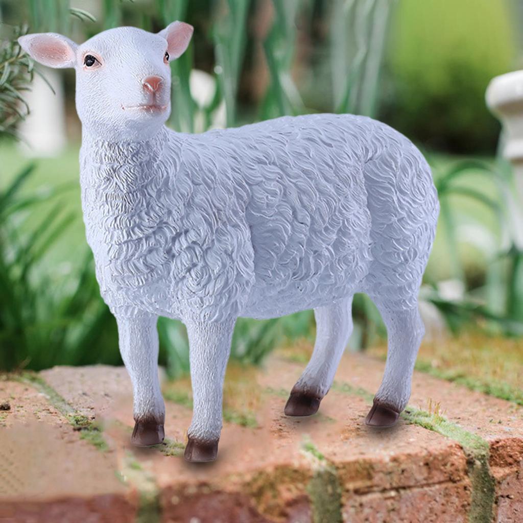 Lamb Figurines Sculptures Sheep Garden Statue for Office Spring Easter Decor
