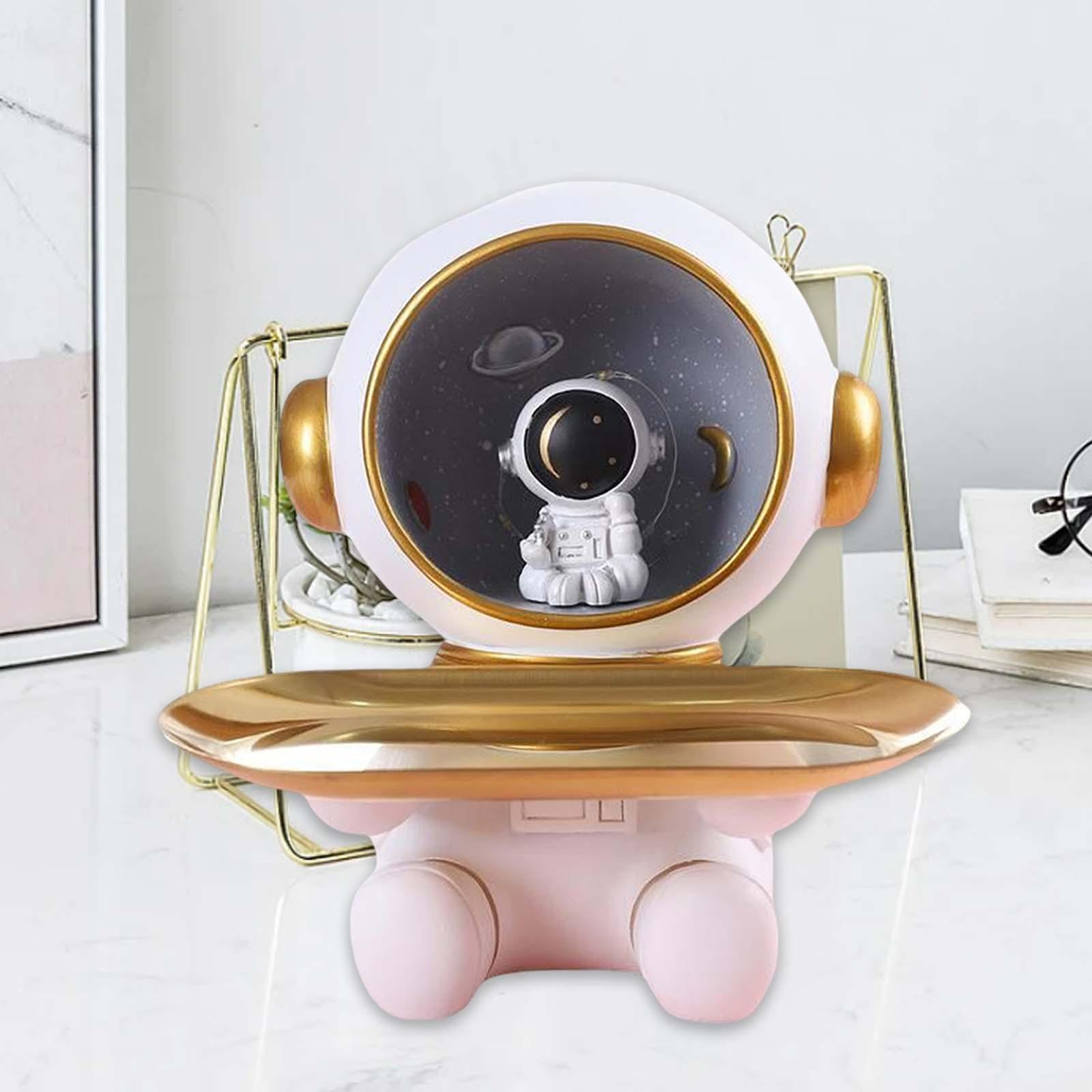 Nordic Style Astronaut Statue Storage Tray for Entrance Cabinet Decor Gold