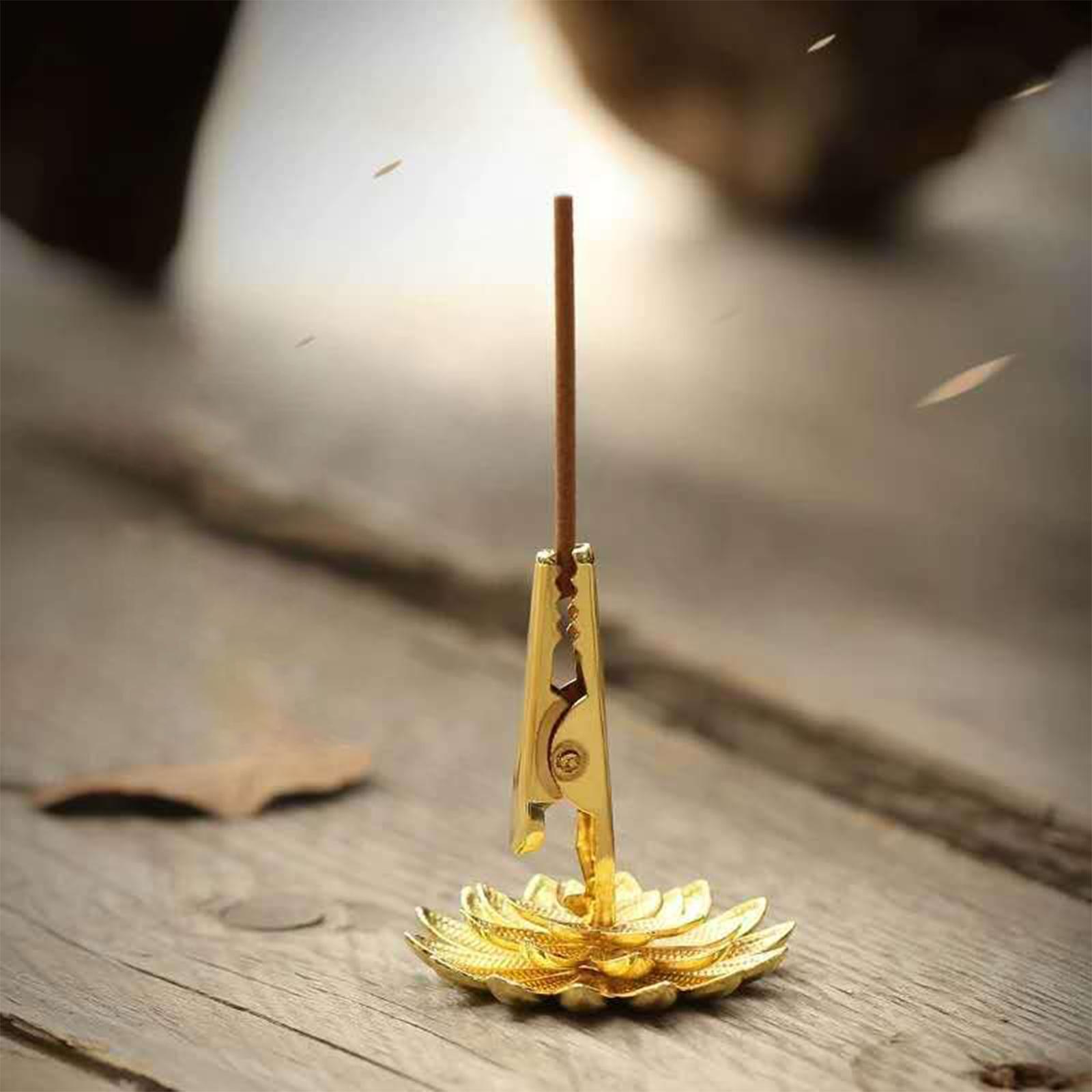 Incenses Clip Gold Incenses Coil Clamp for Office Meditation Tabletop Lotus