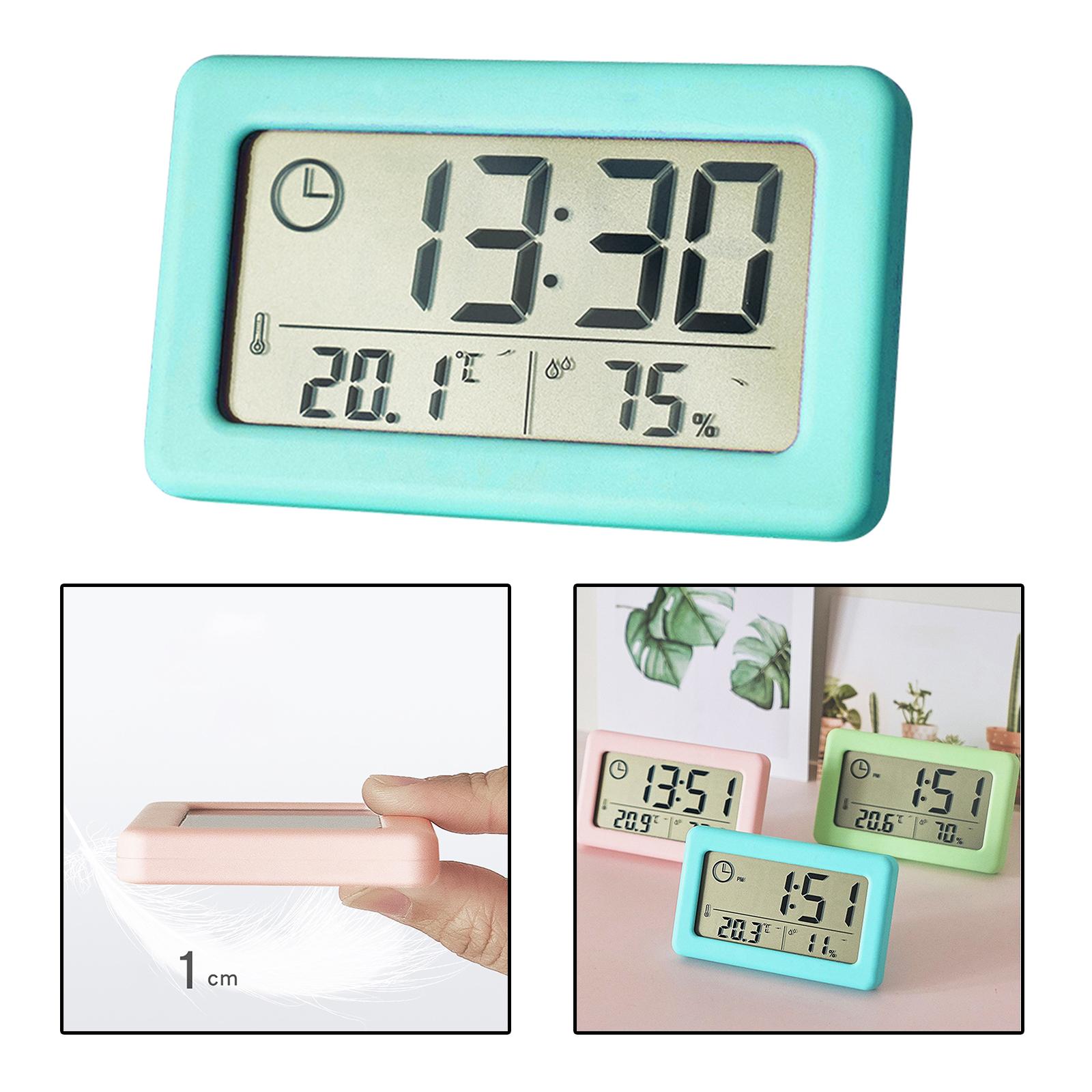 Digital Alarm Clock Indoor Temperature Hanging Home Desktop Study Room blue