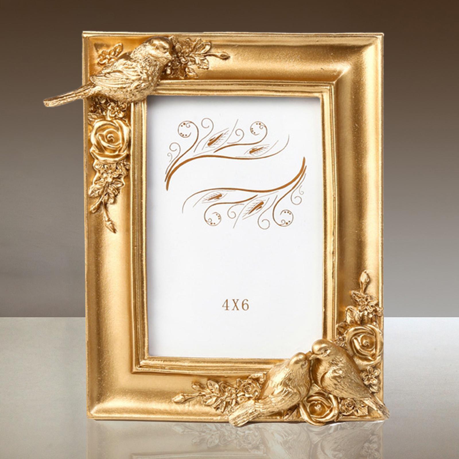 Retro Style Bird Photo Frame Picture Display Holder Embossed Home Bedroom