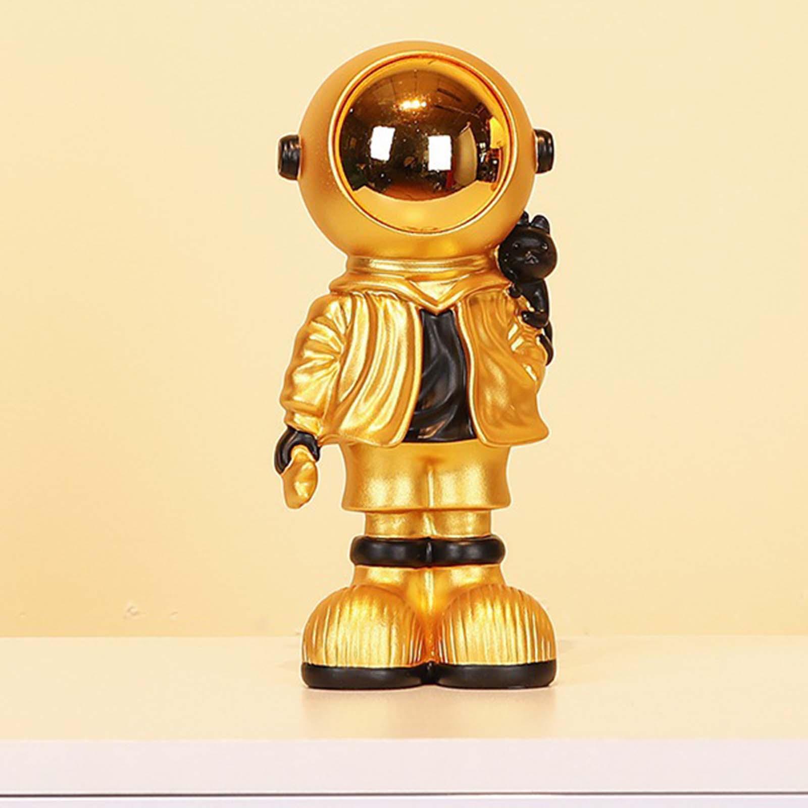 Astronaut Statue Sculpture Great Gift Desktop Decor Birthday Gifts Gold