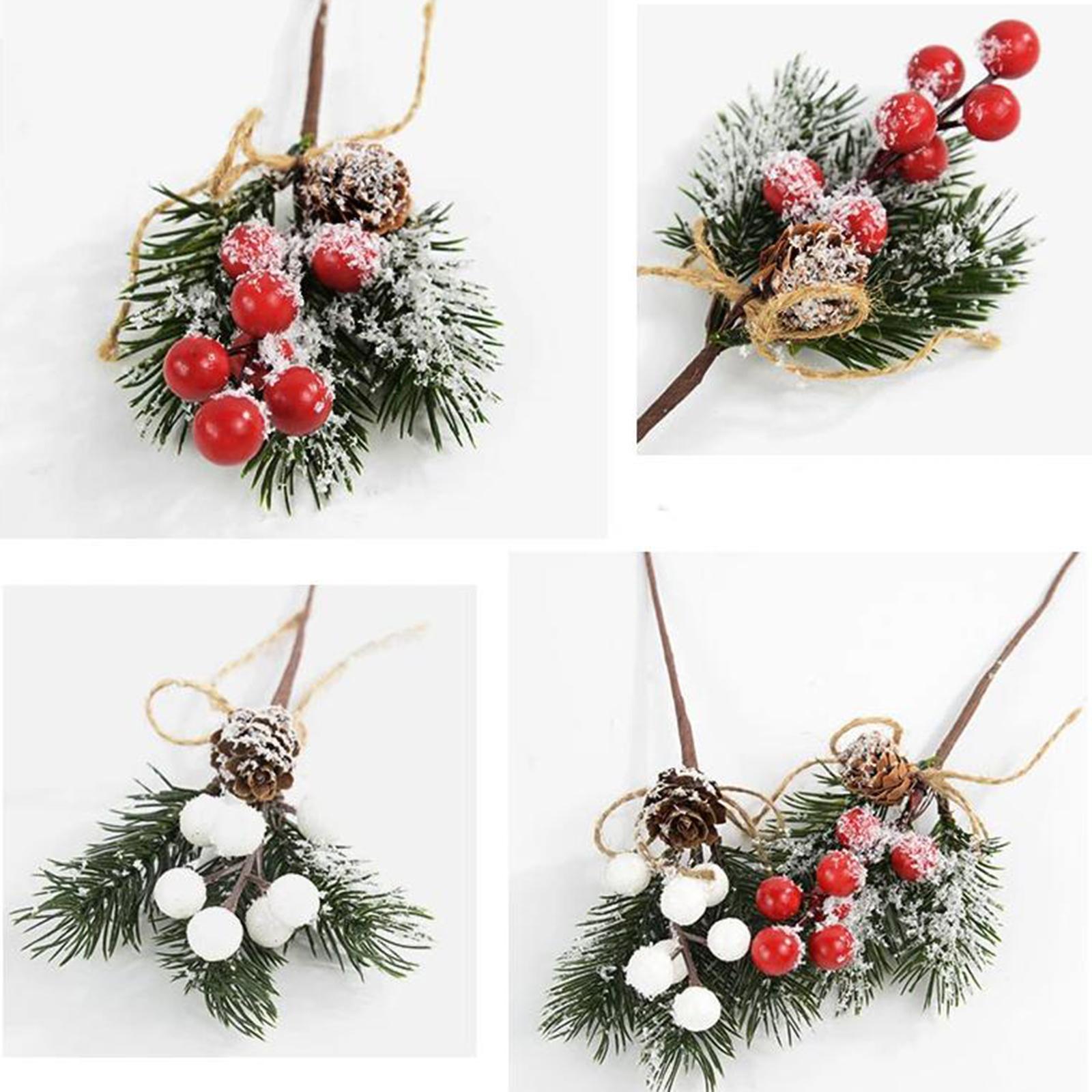 Christmas Artificial Berries Branches for Holiday Festival Table Centerpiece Red