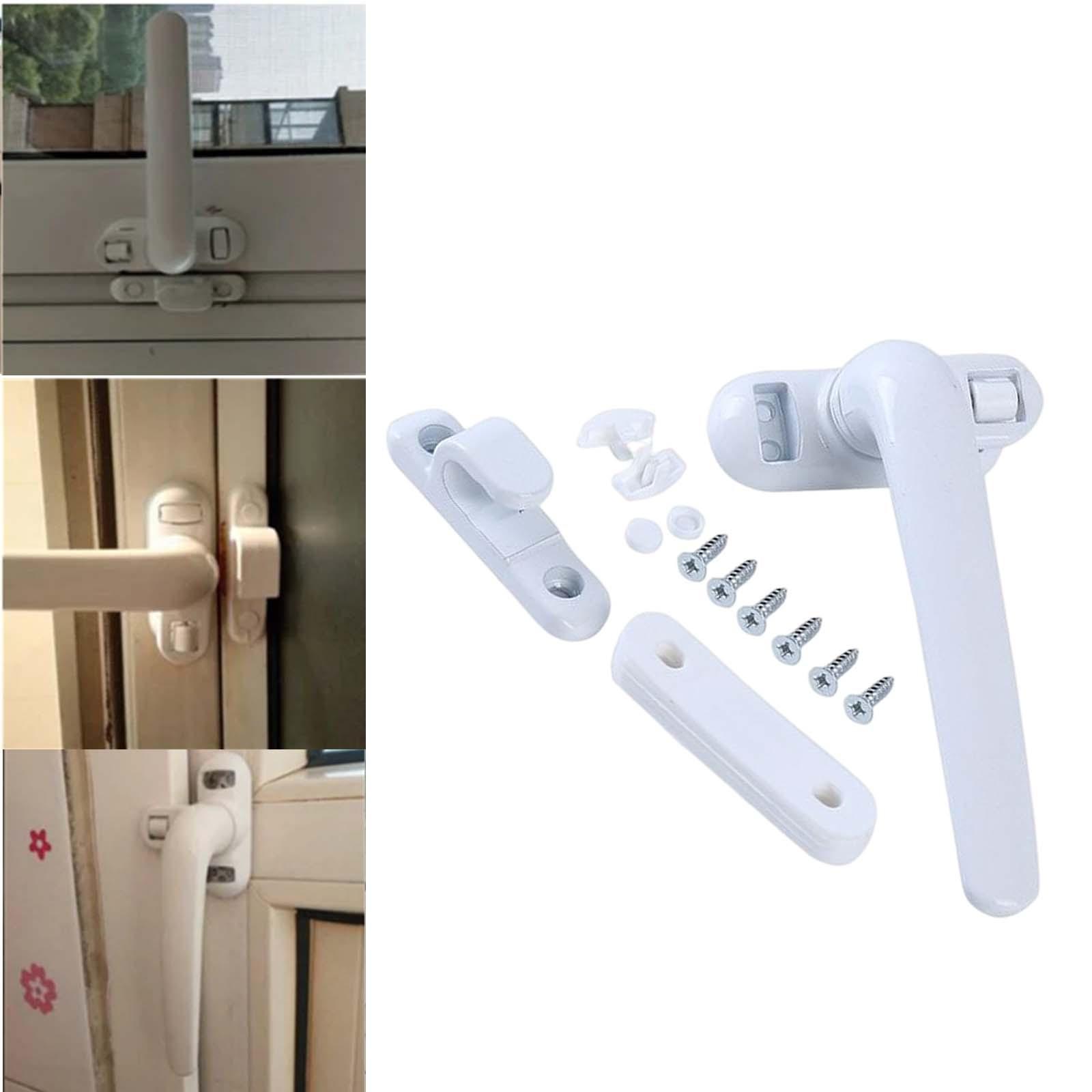 Window Handles with Lock Handle Window Hardware Casement Locking Handle White Left